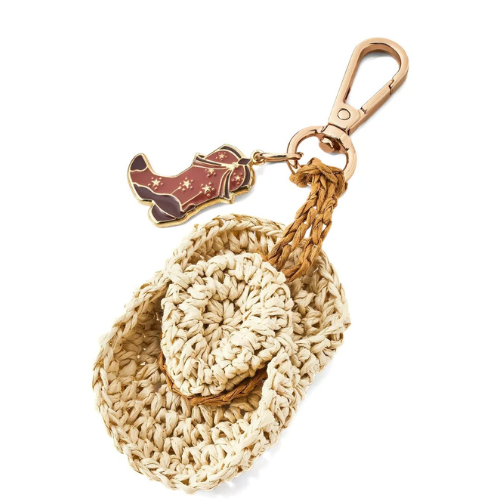 Bravik Cute Straw Hat Bag Charm & Keychain