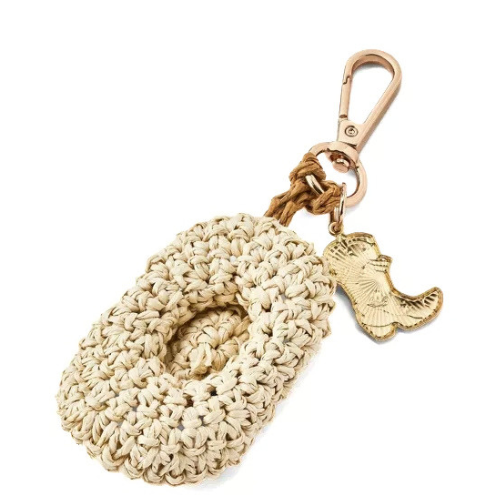 Bravik Cute Straw Hat Bag Charm & Keychain